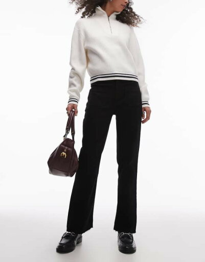 【送料無料】 マンゴ レディース デニムパンツ ボトムス Mango flare front pocket jeans in black Black 【送料無料】 マンゴ レディース デニムパンツ ボトムス Mango flare front pocket jeans in black Black