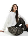 【送料無料】 エイソス レディース パーカー・スウェット アウター ASOS DESIGN heavyweight raglan high neck long sleeve waffle knit top in ecru ECRU(4)