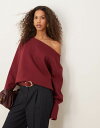 【送料無料】 エイソス レディース パーカー・スウェット アウター ASOS DESIGN oversized off shoulder interlock s...