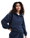 【送料無料】 エイソス レディース パーカー・スウェット アウター ASOS DESIGN henley oversized sweatshirt in nav...
