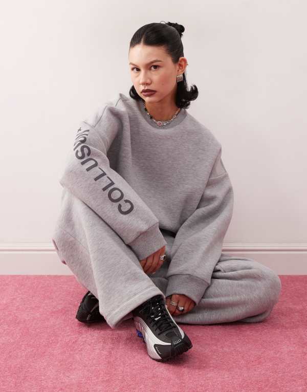 ̵ 롼 ǥ ѡå  COLLUSION Boxy sweat in charcoal g...