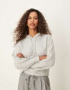 【送料無料】 ジェイディーワイ レディース パーカー・スウェット アウター JDY knitted hoodie in gray melange LIGHT G...