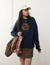 【送料無料】 ミスセルフフリッジ レディース パーカー・スウェット アウター Miss Selfridge varsity sweatshirt in navy...