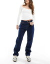 【送料無料】 エイソス レディース デニムパンツ ボトムス ASOS DESIGN mid rise straight jeans in indigo Inky wash