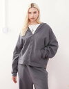 【送料無料】 コルージョン レディース パーカー・スウェット アウター COLLUSION oversized boxy hoodie in charcoal ...