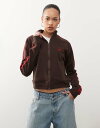 【送料無料】 モーテル レディース パーカー・スウェット アウター Motel niskala zip up sweatshirt in bitter choc...