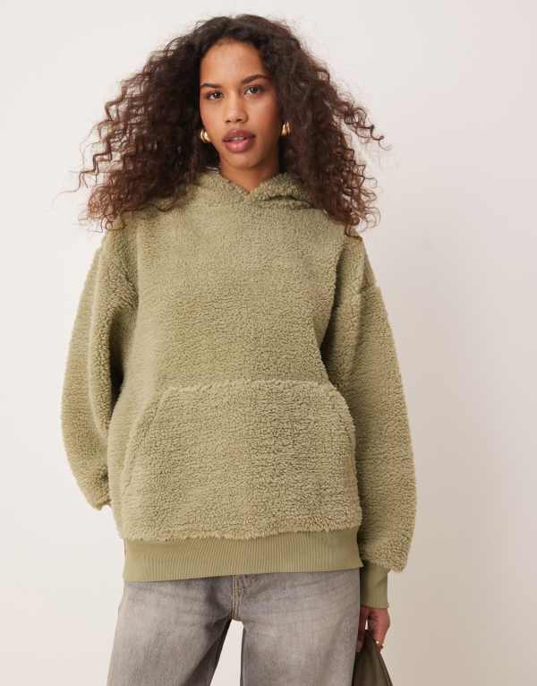 ̵  ǥ ѡå  ASOS DESIGN oversized teddy hoodie i...