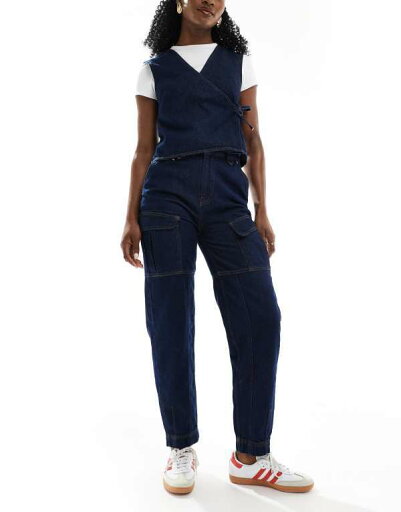 【送料無料】 エイソス レディース デニムパンツ ボトムス ASOS DESIGN tapered utility jean in rinse Rinse 【送料無料】 エイソス レディース デニムパンツ ボトムス ASOS DESIGN tapered utility jean in rinse Rinse
