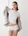 【送料無料】 モンキ レディース ブリーフパンツ アンダーウェア Monki cotton seam boxer brief in white White(4)