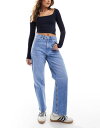 【送料無料】 エイソス レディース デニムパンツ ボトムス ASOS DESIGN cropped comfort stretch straight leg jeans in bright blue Bromo(4)