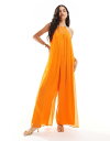 【送料無料】 エイソス レディース ジャンプスーツ トップス ASOS DESIGN chiffon high neck trapeze jumpsuit in...