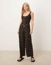 【送料無料】 エイソス レディース ジャンプスーツ トップス ASOS DESIGN lace trim button through wide leg spu...