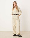 【送料無料】 エイソス レディース ジャンプスーツ トップス ASOS DESIGN belted boilersuit with button pocket ...
