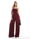 【送料無料】 エイソス レディース ジャンプスーツ トップス ASOS DESIGN lace detail cowl neck jumpsuit in bur...