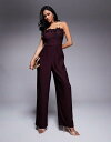 【送料無料】 エイソス レディース ジャンプスーツ トップス ASOS DESIGN ruffle bust contrast corset jumpsuit ...