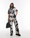 【送料無料】 トップショップ レディース ジャンプスーツ トップス Topshop short sleeve printed jumpsuit in multi...