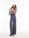 【送料無料】 マンゴ レディース ジャンプスーツ トップス Mango draped one shoulder jumpsuit in gray Black