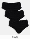 【送料無料】 エイソス レディース ブリーフパンツ アンダーウェア ASOS DESIGN 3 pack cotton high waist brazilian...