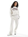 【送料無料】 プルアンドベアー レディース カジュアルパンツ ボトムス Pull&Bear 'Santa Monica' graphic wide leg sweatpants in gray heather - part of a set Gray
