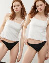 【送料無料】 モンキ レディース ブリーフパンツ アンダーウェア Monki 2-pack soft pointelle thongs with small b...