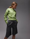 【送料無料】 トップショップ レディース カーディガン アウター Topshop knit compact fitted waist cardigan in g...