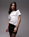 【送料無料】 マンゴ レディース Tシャツ トップス Mango round neck t-shirt in white WHITE