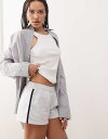 【送料無料】 コルージョン レディース ハーフパンツ・ショーツ ボトムス COLLUSION low rise striped micro shorts Gray