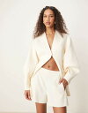 【送料無料】 エイソス レディース ハーフパンツ・ショーツ ボトムス ASOS DESIGN tailored linen look boxer shorts in buttermilk Buttermilk