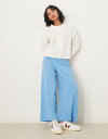 【送料無料】 エイソス レディース カジュアルパンツ ボトムス ASOS DESIGN Petite tailored linen culotte pants in blue BLUE