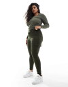 【送料無料】 ユアーズ レディース レギンス ボトムス Yours cargo pocket ponte leggings in khaki Khaki