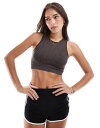 【送料無料】 オンリー レディース ブラジャー アンダーウェア ONLY seamless ribbed crop top in washed black Bl...