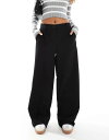 【送料無料】 ピーシーズ レディース カジュアルパンツ ボトムス Pieces wide leg dad pants with belt loops in black - part of a set Black(4)