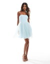 【送料無料】 レース アンド ビーズ レディース ワンピース トップス Lace & Beads tulle corset mini dress with drop hem in blue Sky Blue