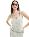 【送料無料】 ヴェロモーダ レディース ベスト トップス Vero Moda linen blend button down top in abstract p...