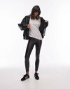 【送料無料】 トップショップ レディース カジュアルパンツ ボトムス Topshop faux leather leggings in black Black(4)
