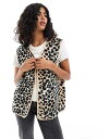 【送料無料】 エイソス レディース パーカー・スウェット アウター ASOS DESIGN polar fleece vest in leopard LEOPARD(4)
