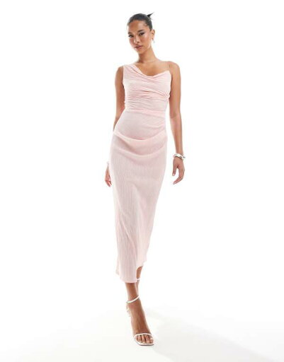 【送料無料】 エイソス レディース ワンピース トップス ASOS DESIGN plisse asymmetric drape cami midi dress in pale pink Pale Pink 【送料無料】 エイソス レディース ワンピース トップス ASOS DESIGN plisse asymmetric drape cami midi dress in pale pink Pale Pink