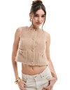 【送料無料】 フォース&レックレス レディース ベスト トップス 4th & Reckless boucle sleeveless vest with gold...