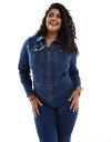 【送料無料】 エイソス レディース ジャンプスーツ トップス ASOS DESIGN Curve long sleeve stretch 70's jumpsu...
