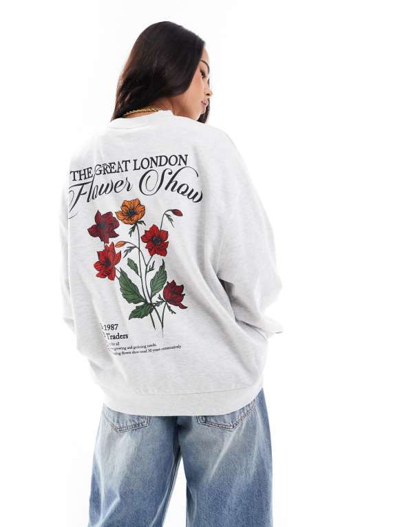 エイソス レディース トップス Tシャツ スウェット シャツ グラフィック ASOS DESIGN flower show grap..