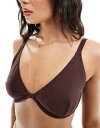 【送料無料】 コットンオン レディース トップのみ 水着 Cotton On balconette bra bikini top in brown shimme...