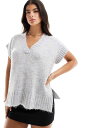 【送料無料】 ミスセルフフリッジ レディース ベスト トップス Miss Selfridge knitted tank top in gray heather ...