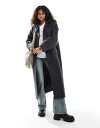 【送料無料】 ウィークデイ レディース コート アウター Weekday Gate wool blend car coat in dark gray Dark ...