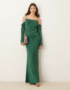 【送料無料】 エイソス レディース ワンピース トップス ASOS DESIGN cowl front cold shoulder satin maxi dre...