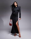 【送料無料】 エイソス レディース ワンピース トップス ASOS DESIGN premium bold shoulder structured maxi d...