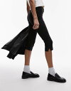 【送料無料】 トップショップ レディース カジュアルパンツ ボトムス Topshop bengaline pinstripe capri pants in black black