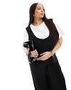 【送料無料】 エイソス レディース ジャンプスーツ トップス ASOS DESIGN Curve 2 in 1 pinny jumpsuit with wide...