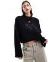 【送料無料】 バンズ レディース パーカー・スウェット アウター Vans Cammile graphic sweatshirt in black Black(4)