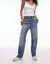 【送料無料】 トップショップ レディース デニムパンツ ボトムス Topshop Awkward Barrel high rise jean in vintage blue Vintage blue(4)