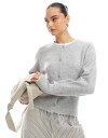 【送料無料】 エイソス レディース カーディガン アウター ASOS DESIGN knitted cardigan in gray heather Cream